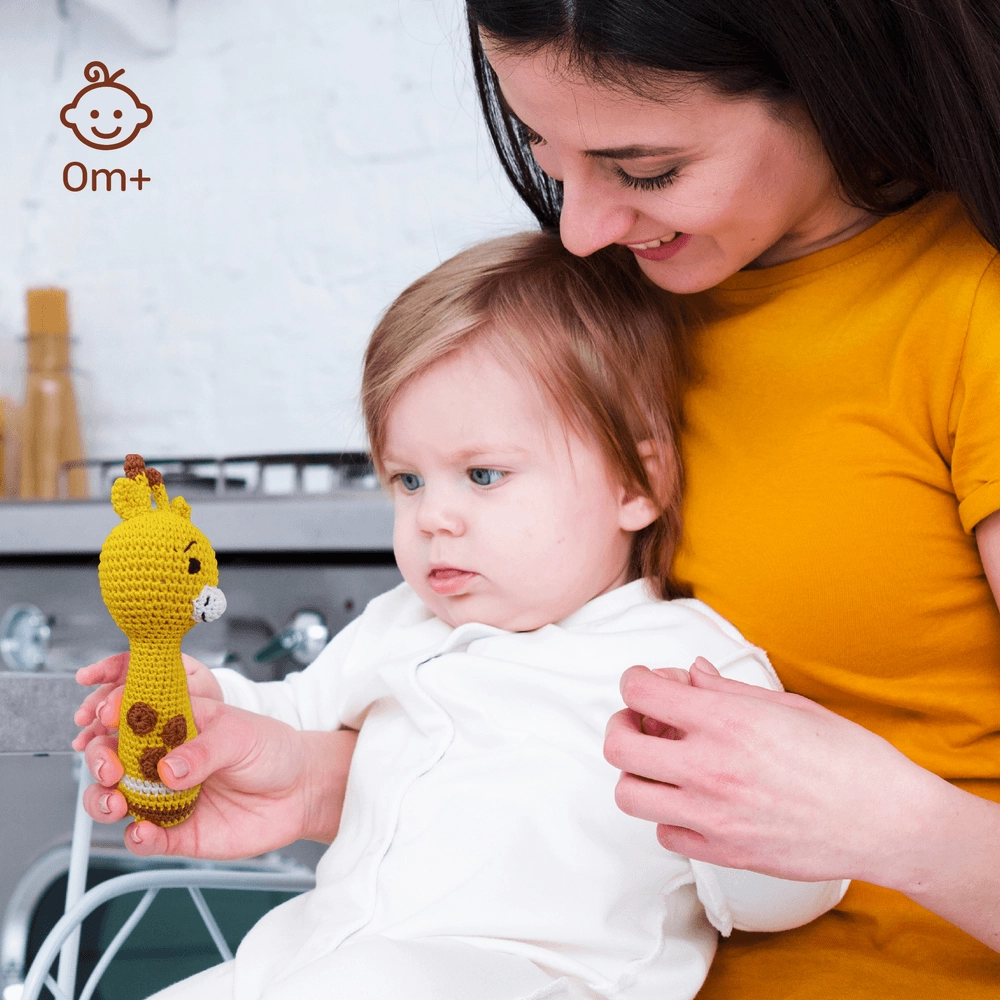 Crochet Ring Rattle Toy - Suitable for 0 month & above premium cotton yarn Tiger