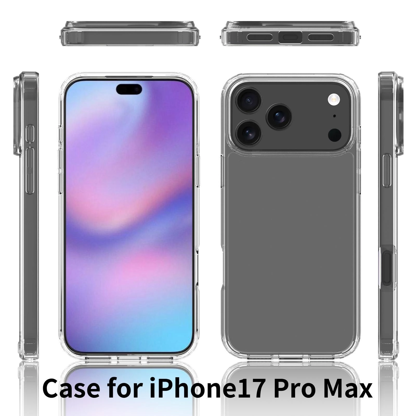 TR-CC1002 Hard Shell Clear Bumper Case for iPhone 17 Pro