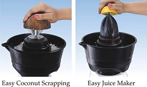Coconut Scrapper & Citrus Juicer - black Portable