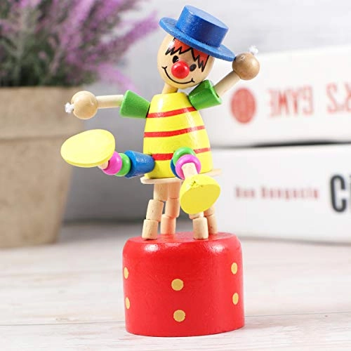 Wooden Push up Toy - 5pcs Clown
