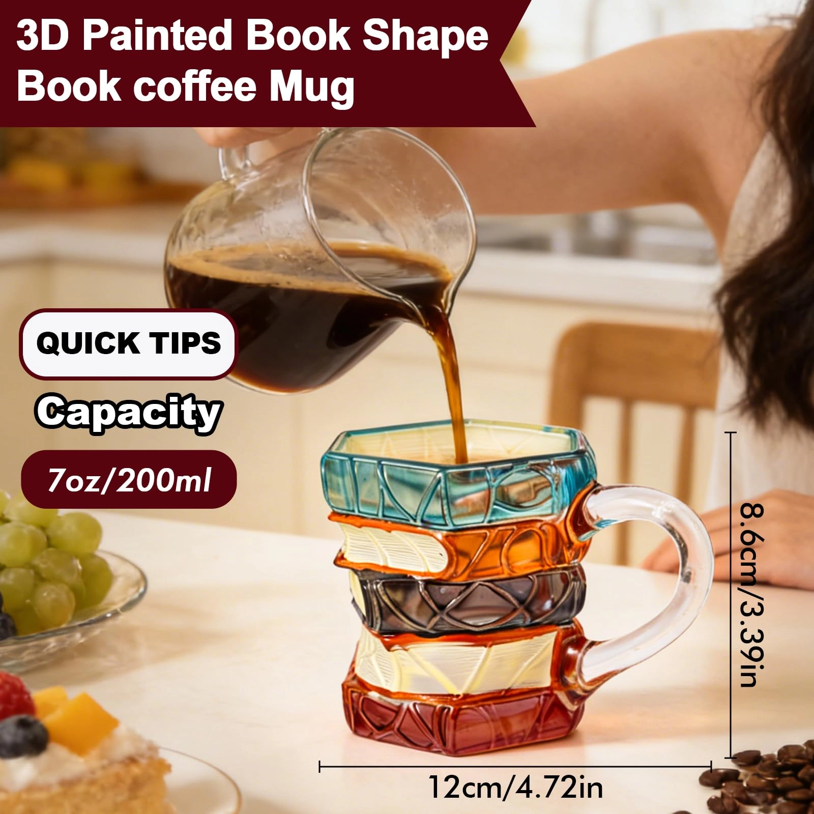 Painted book Glass Tumbler - 1 pcs Books
