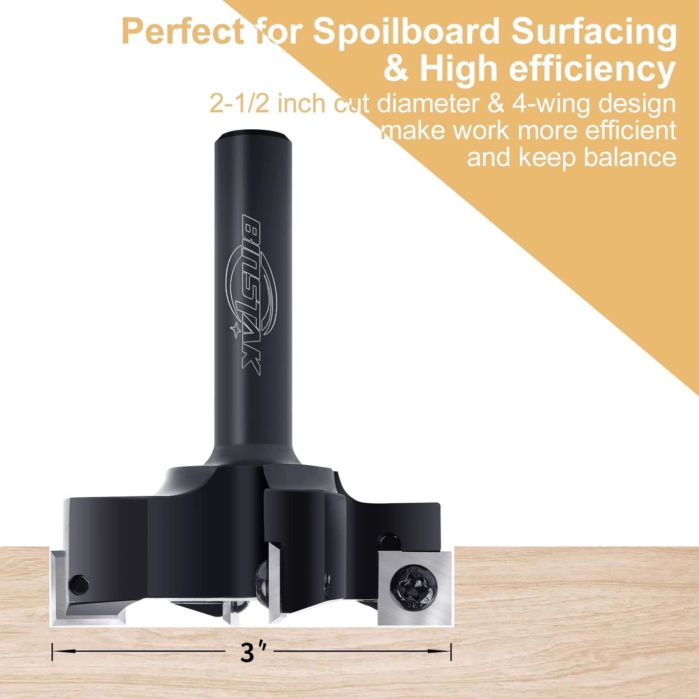 CNC Spoilboard Surfacing Router Bit - 2" 1/2"