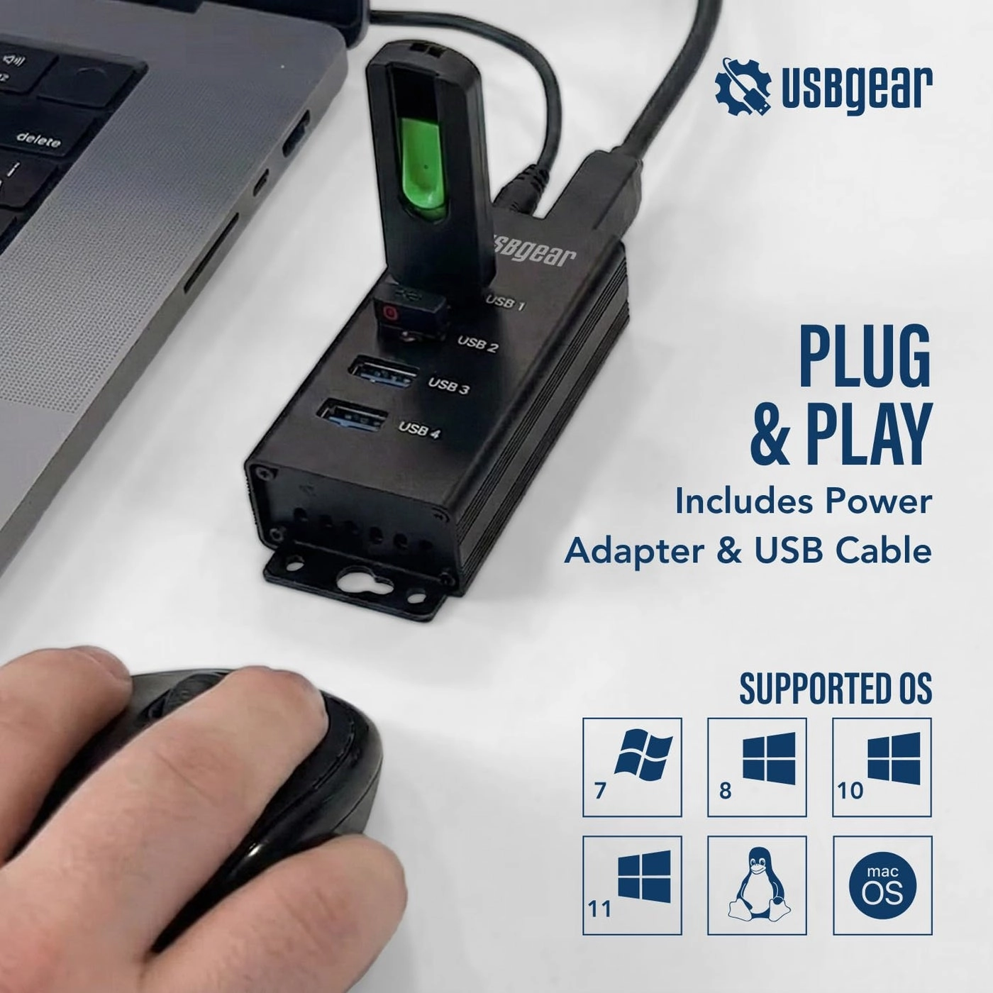 4-Port USB 3.2 Gen 1 Hub
