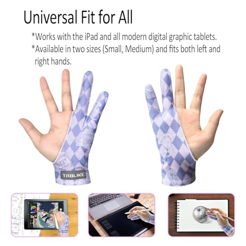 Artist Drawing Glove - 3-Layer Palm Rejection Breathable Right/Left Hand