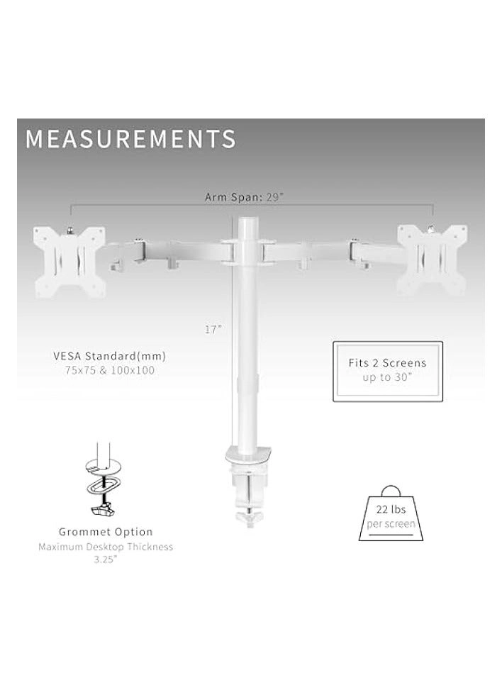 Dual Monitor Stand - 32 inch 75mm x 75mm 100mm x 100mm