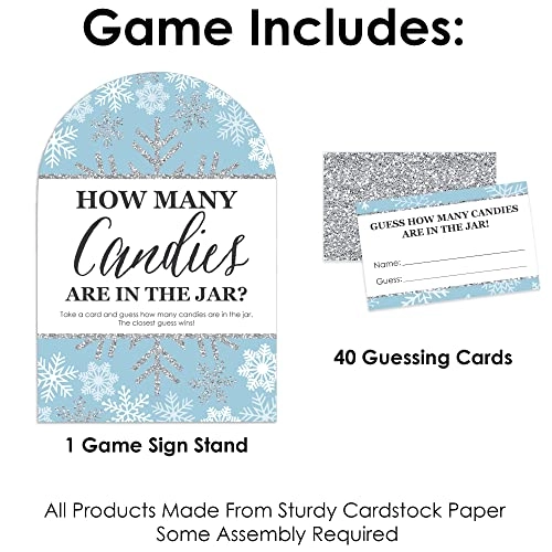 Winter Wonderland Candy Guessing Game - All ages 1 sign with a built-in stand and 40 guessing cards