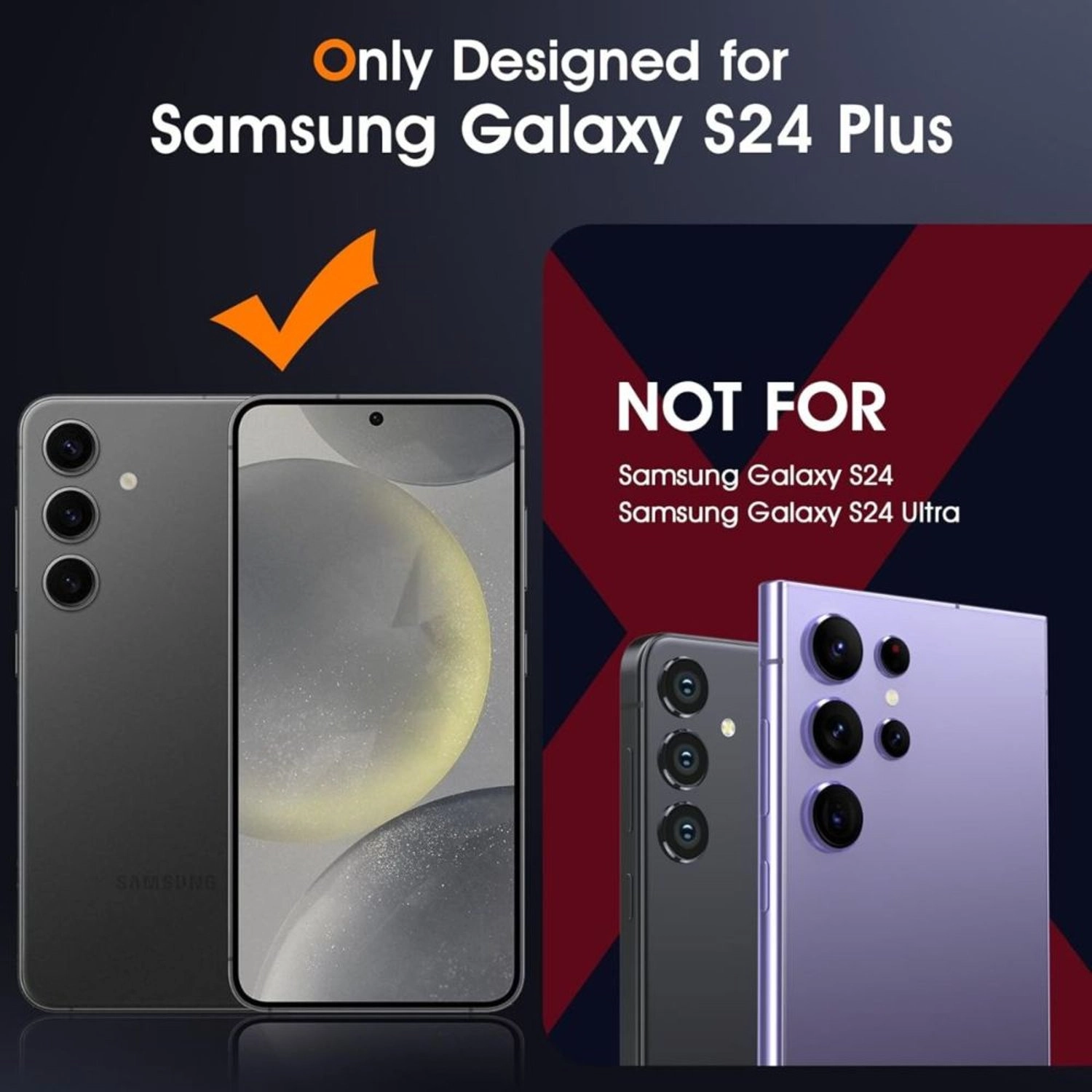 Clear Case Slim Transparent Shockproof Cover for Samsung Galaxy S24 Plus