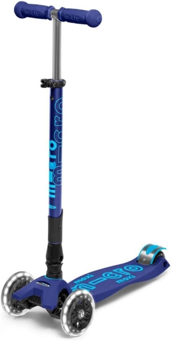 Micro Maxi Deluxe 3-Wheel Kick Scooter – 120/80 mm LED Foldable