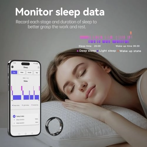 Smart Ring - Black 8# Heart Rate Monitor