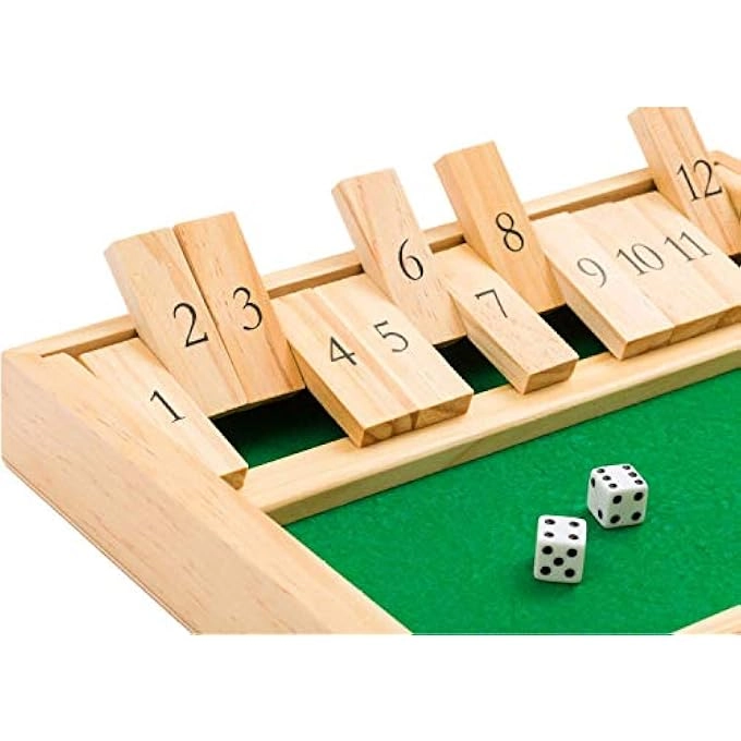 Shut The Box - 12 Spot Green Wood