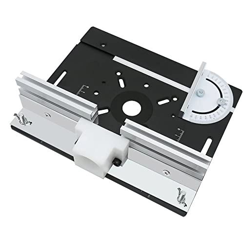 Router Table Insert Plate - 240 x 200mm Aluminum Alloy + Backer Plate + 180° Angle Gauge