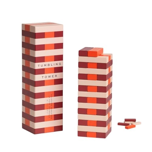 Tumbling Towers - Red Solid Wood