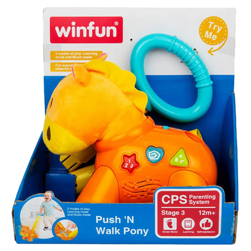 WinFun Push N Walk Pony - Suitable for 12 months & above music mode