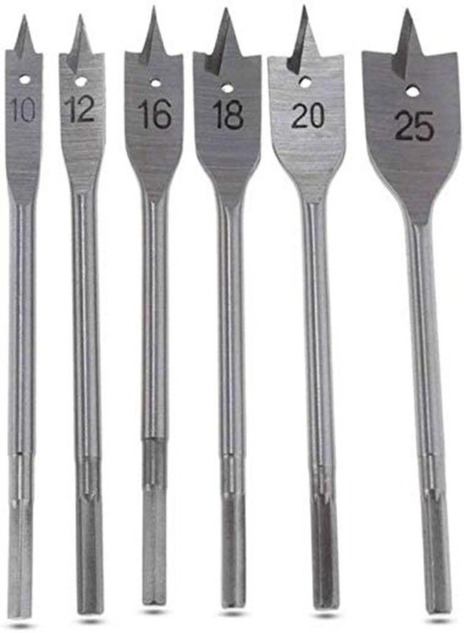 Hex Shank Flat Drill Bit Set - 6 Pieces 10 mm 12 mm 16 mm 18 mm 20 mm 25 mm