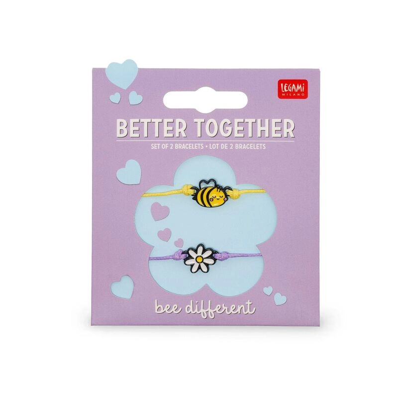 Better Together Bee Enamel Textile Bracelet