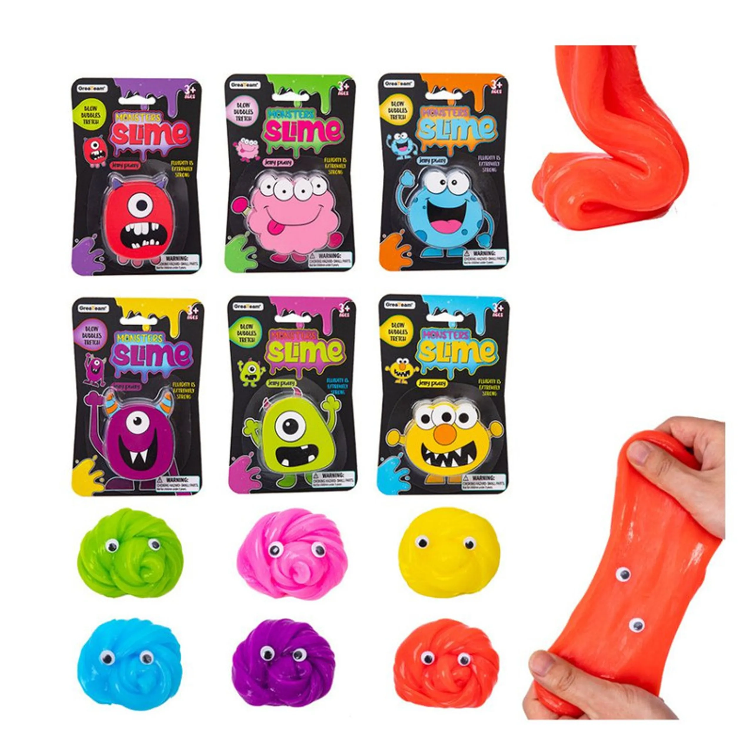GreaTeam Monster Slime Crystal Putty - 6 pcs 3+ years