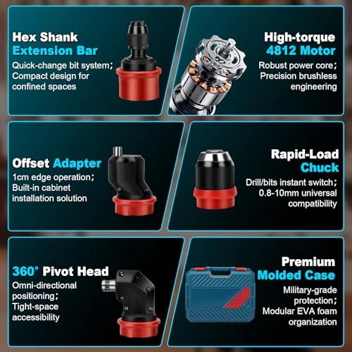 GTA261MK - Cordless Drill 4 Interchangeable Chucks