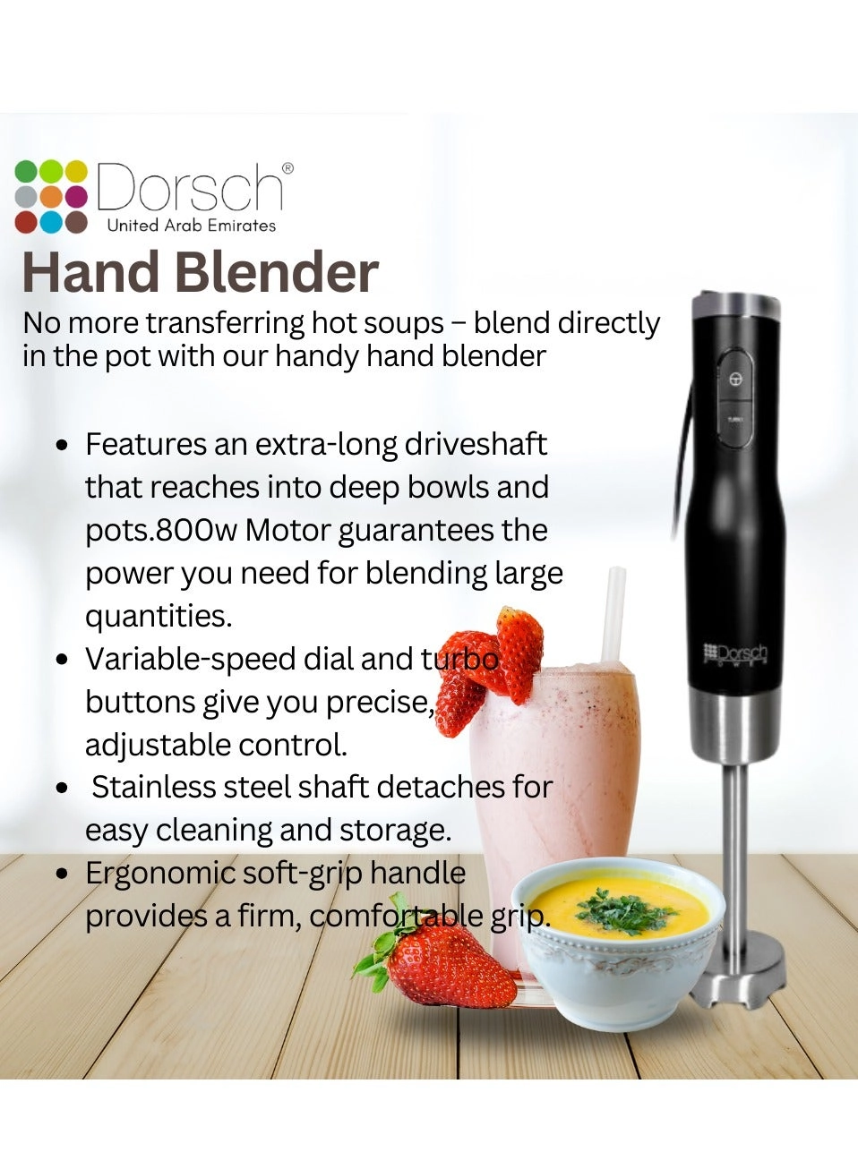 Hand Blender HB600S - 6 Speed Control Turbo Function Multi-Function Attachments