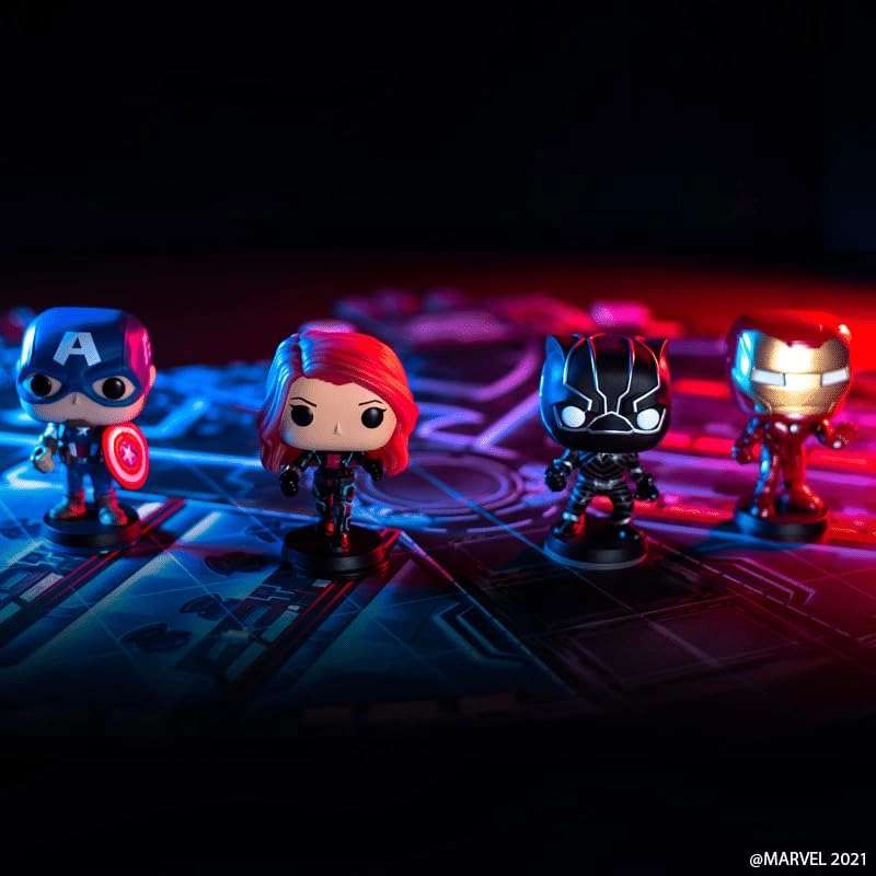 Funkoverse: Marvel 100 - Captain America + Black Widow + Iron Man + Black Panther - 4-Pack 3'' (7.6 Cm) POP! (French)