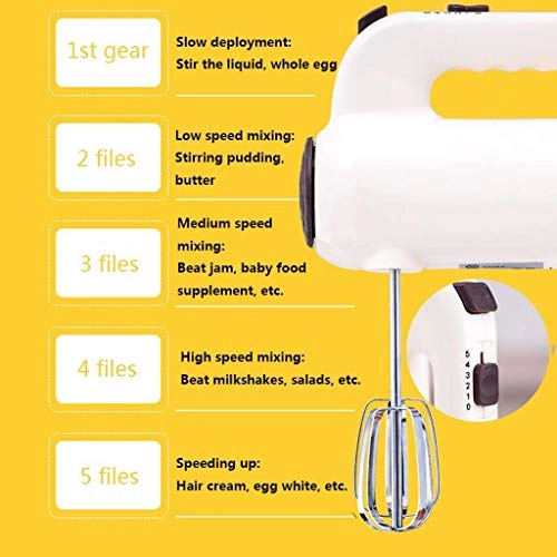 Handheld Electric Egg Beater - High Power 5-speed Turbo