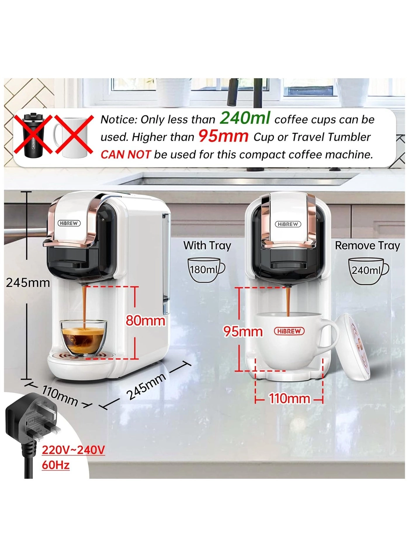 5-in-1 Capsule Espresso Machine & Milk H2B M1A