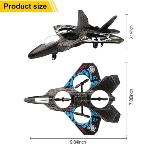 RC Fighter Jet Drone - LED Lights 3-Speed Headless Mode