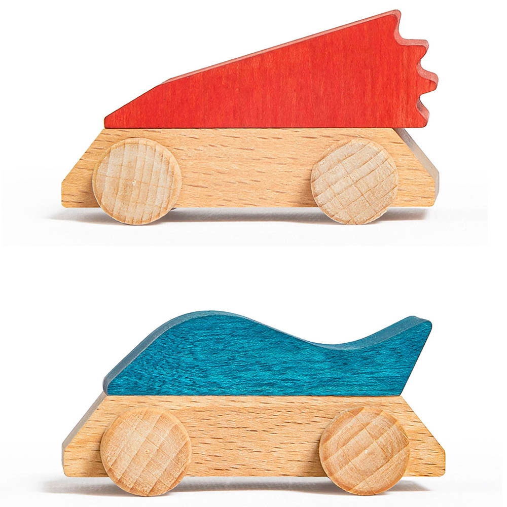 Wooden Supercars: Fire And Water - 2pcs