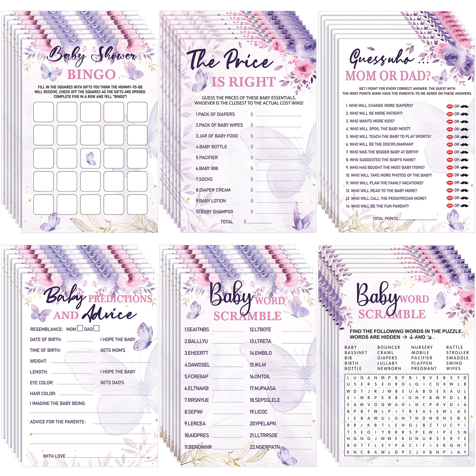 Jetec Butterfly Theme Baby Shower Games - 302 0 - 15 years English