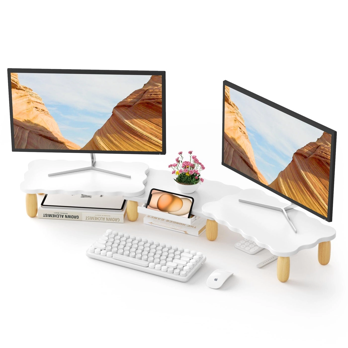 Dual Monitor Stand Riser - 2 Monitors