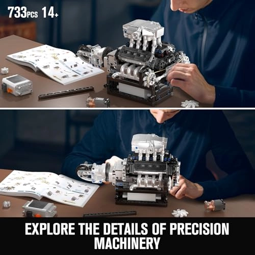 V8 Engine Model kit STEM - 8 years+ 737 pieces