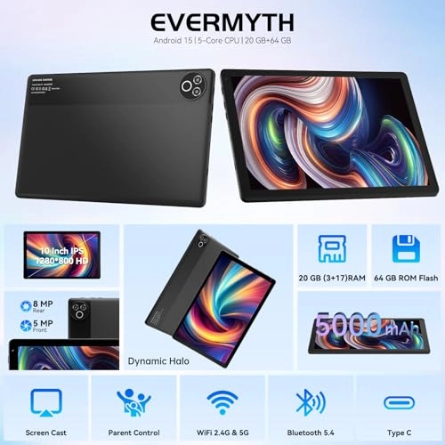 Tablet 10 Inch Android 15 OS GMS Certified Tablets PC - 32GB 10"