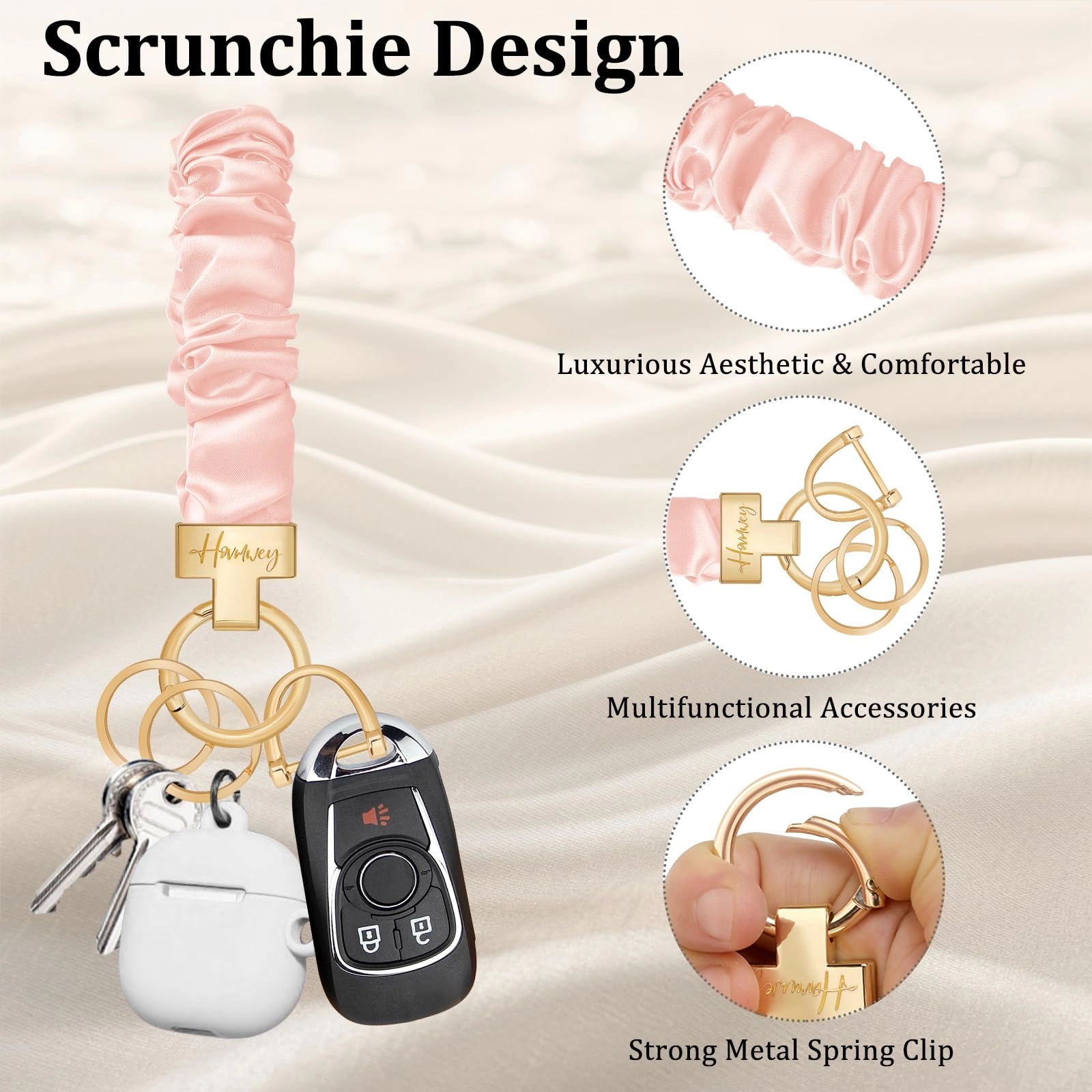 Stretchy Scrunchie Keychain Wristlet - Fun