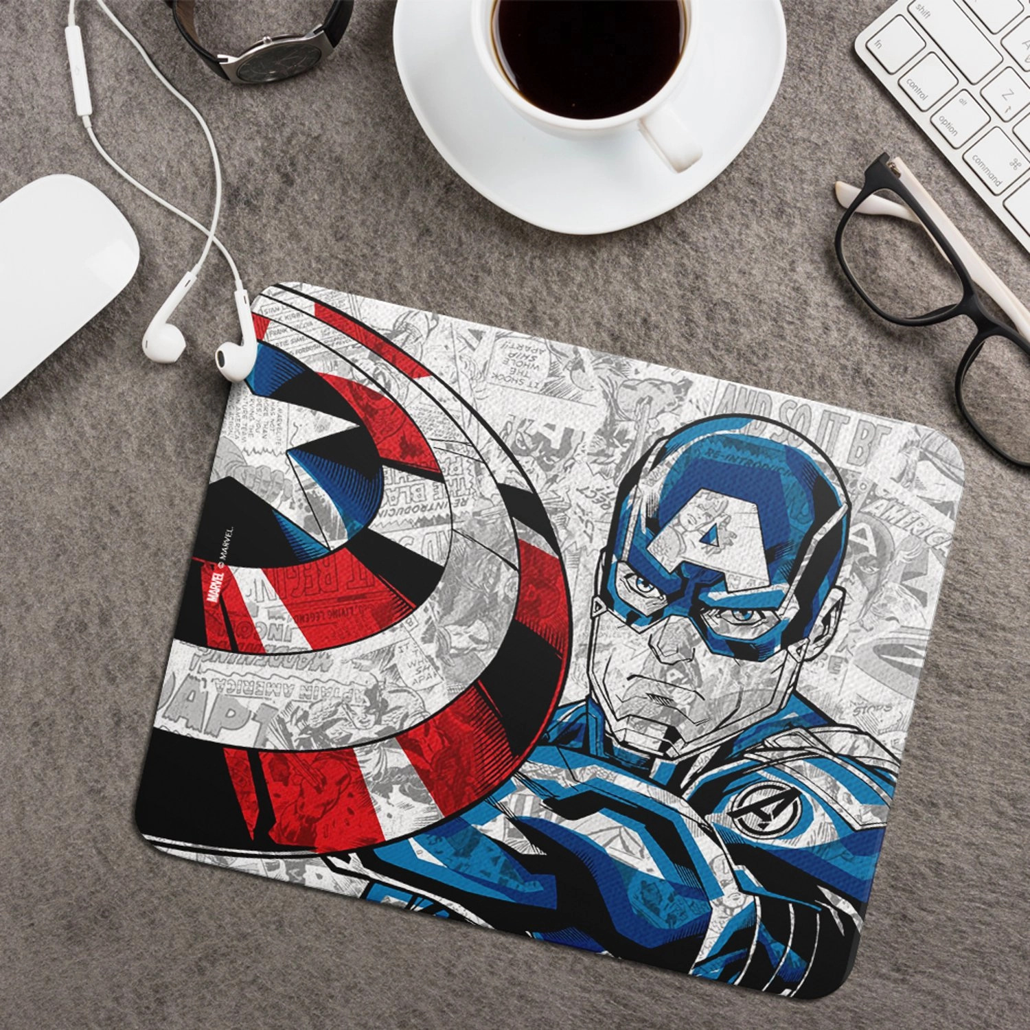 SHIELD Logo Fabric backed with neoprene Mouse Pad - 22x18 cm