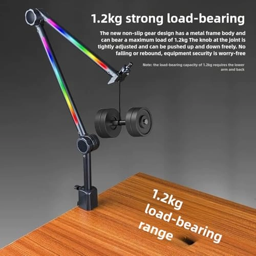Microphone Boom Arm - With Light Multi Directional Adjustable