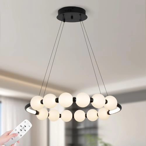 Single Ring White LED Chandelier - 3000K-6000K Dimmable