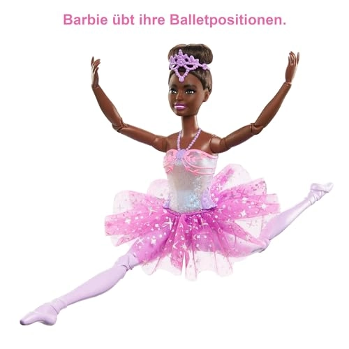 Magical Ballerina Doll - Black Hair Purple Tutu Light-Up Feature