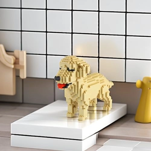 Micro Dog Building Blocks (KLJM-02) - Mini Pet Golden Retriever