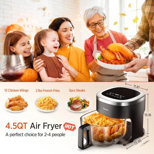 Glass Air Fryer 4208BD-2A-VC