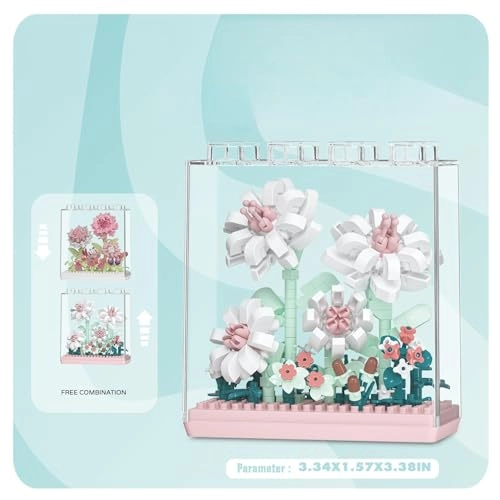 Gardenia Flower Bouquet Building Set - Acrylic Dust Cover Modular