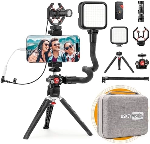 Uskeyvision VMaster Wired Microphone Smartphone Video Vlogging Kit