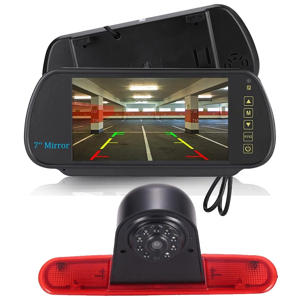 Brake Light Reversing Camera + Rear View Mirror Monitor - Night vision 628 x 586 pixels