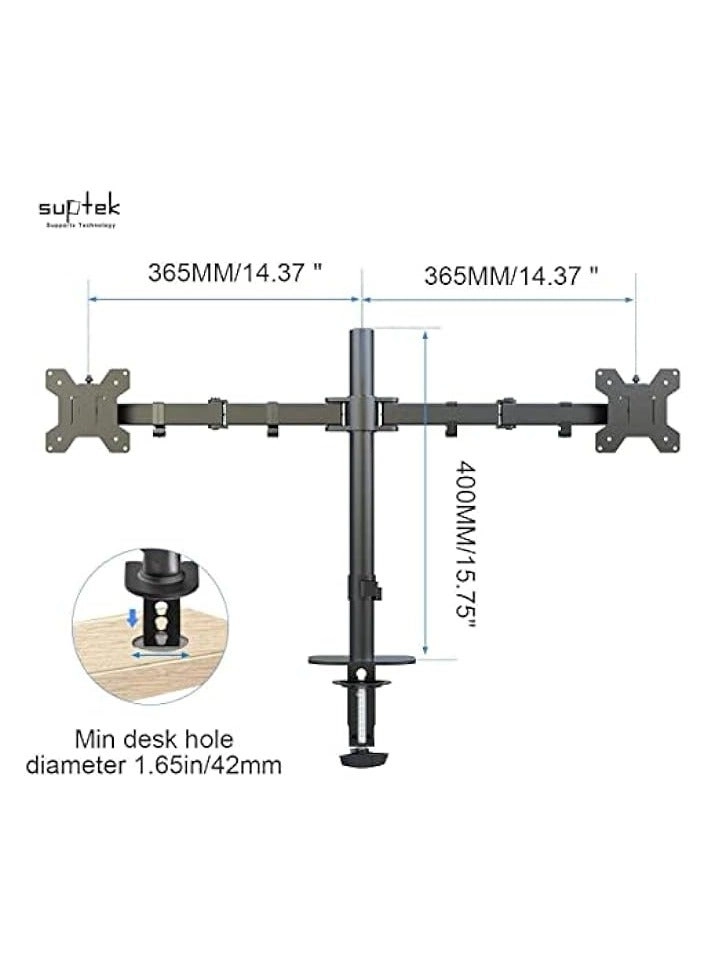 Dual LCD Monitor Desk Mount Stand - 2 27in