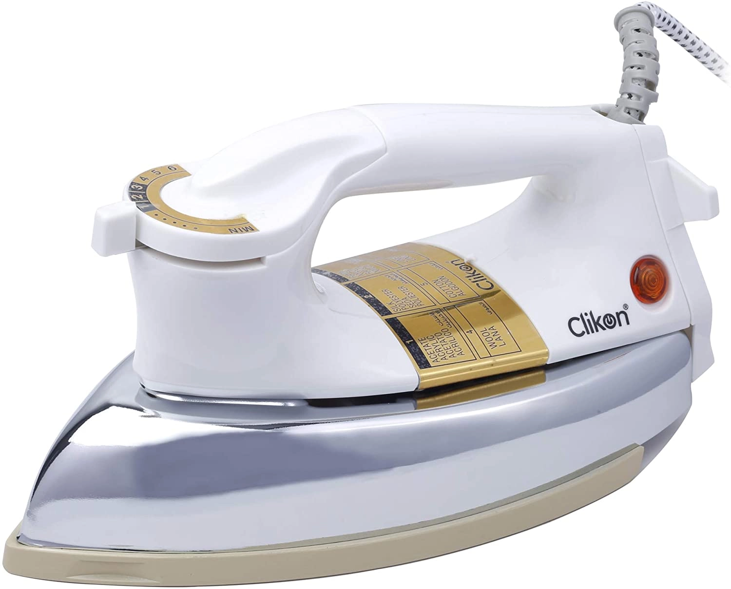 Clikon Heavy Dry Iron - 1000-1200W Ceramic oil coating