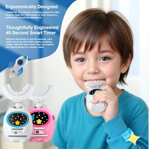 Kids U Shaped Electric Toothbrush - 3 Musical Modes Type-C Charging