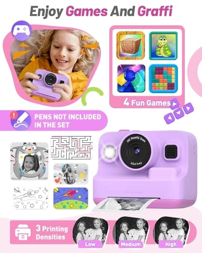 Instant Print Camera - 2.4in 1080P 32G