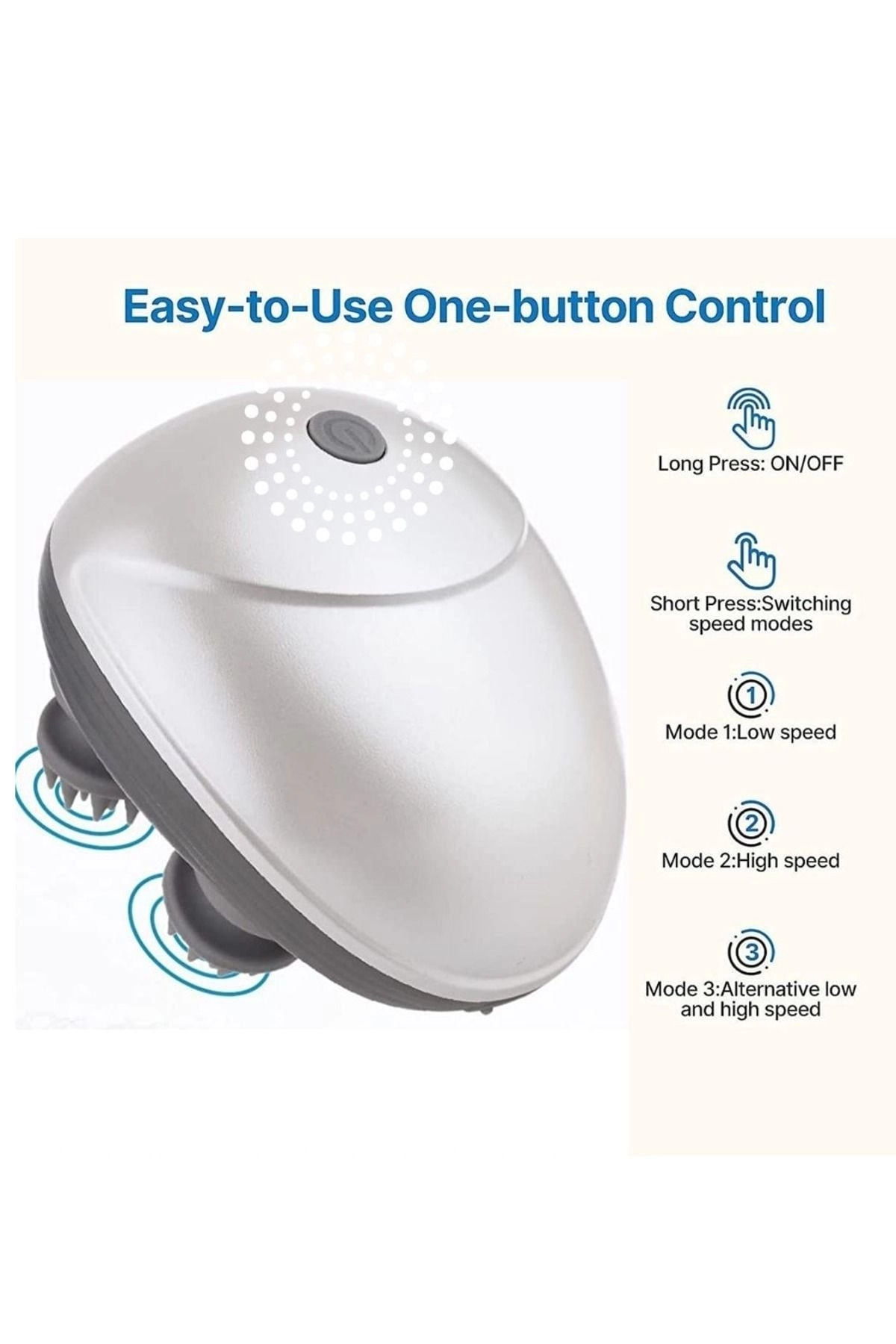Electric Scalp Massager - Waterproof Handheld 4 Massage Heads