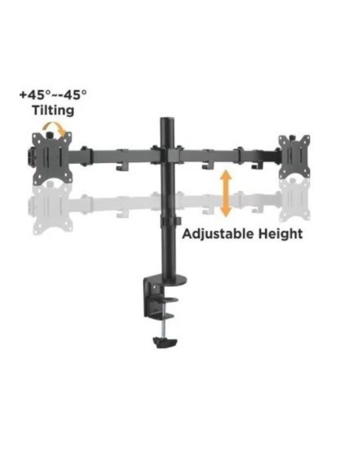 Double Arm Desk Stand - two 17 to 32 inch 75x75mm 100x100mm