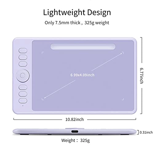 Graphic Drawing Tablet - 6.99x4.09 inches 8192 Level