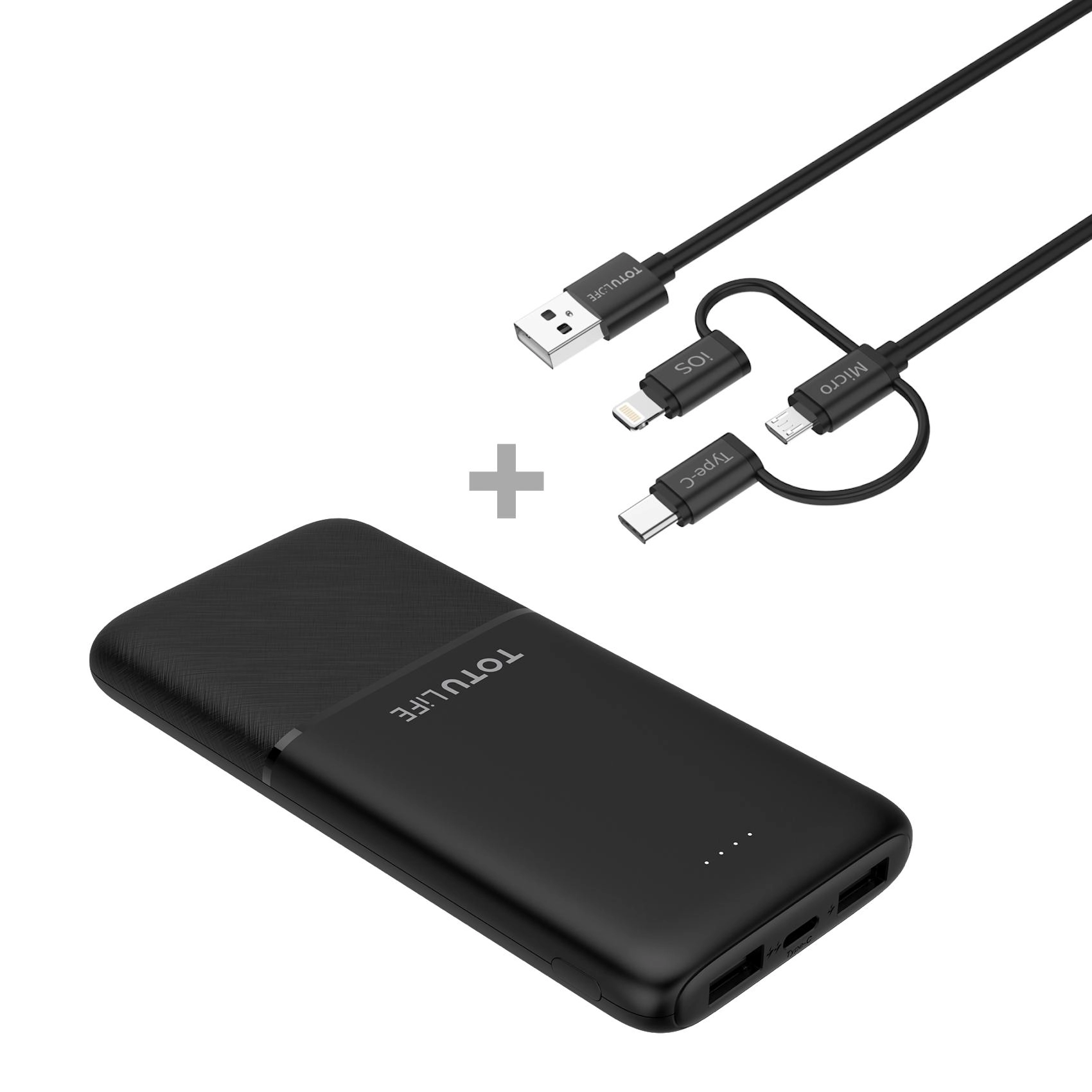 Fine Series Power Bank - 10000mAh + 3 in1 Cable