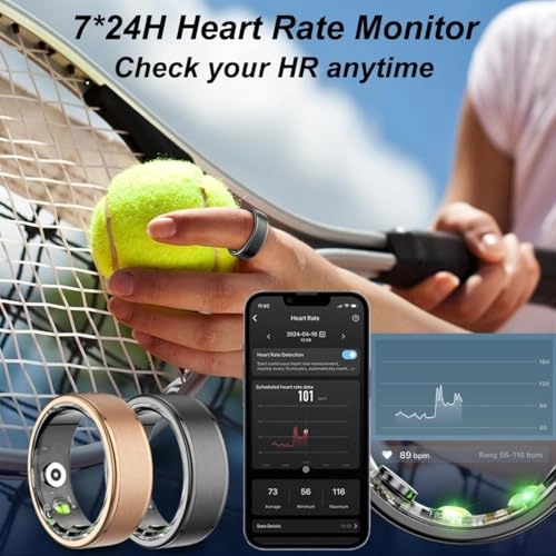 Smart Ring - Heart Rate Monitor Sleep Tracker 5ATM Waterproof